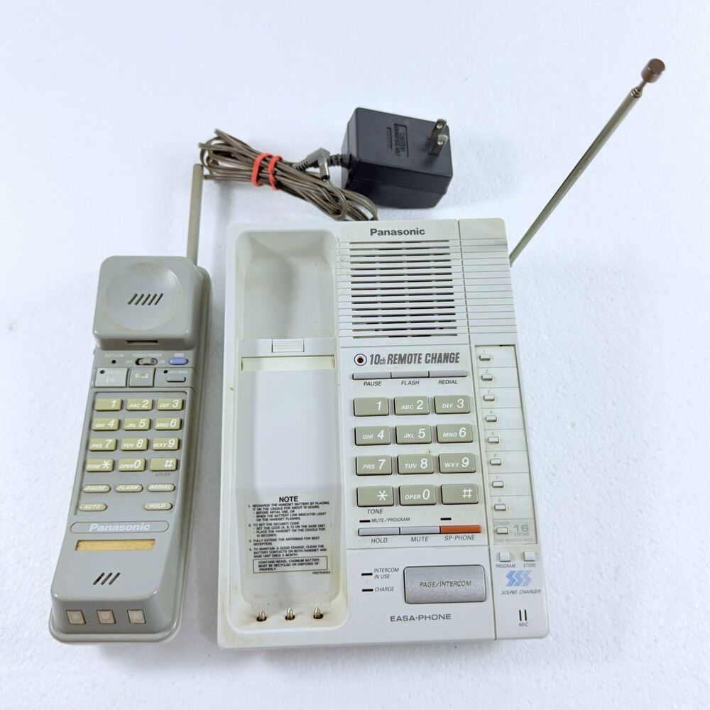 Vintage Panasonic KX-T3910H EASA-PHONE 10ch Cordless Phone Base W/ Handset WORKS